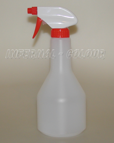 Zerstäuberflasche transparent / weiss / rot mit Sprüh- und Schaumkopf 500 ml