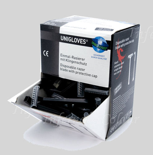 Unigloves® Einmalrasierer schwarz 100 Stk.
